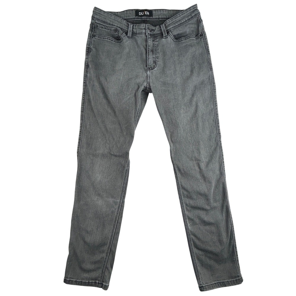 DU/ER Jeans Mens 34x30* L2X Slim Fit Performance Denim‎ Gray Coolmax Stretch